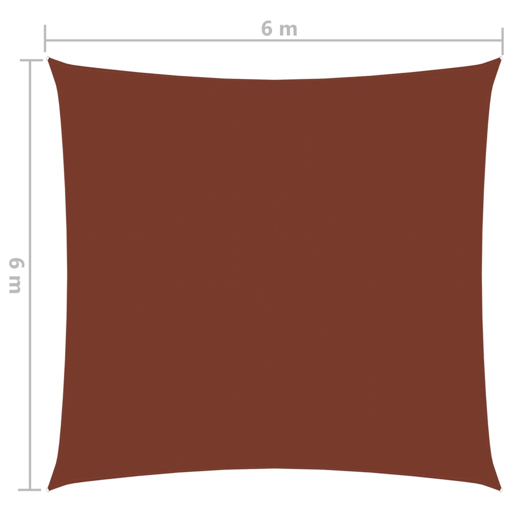 vidaXL Voile de parasol tissu oxford carré 6x6 m terre cuite