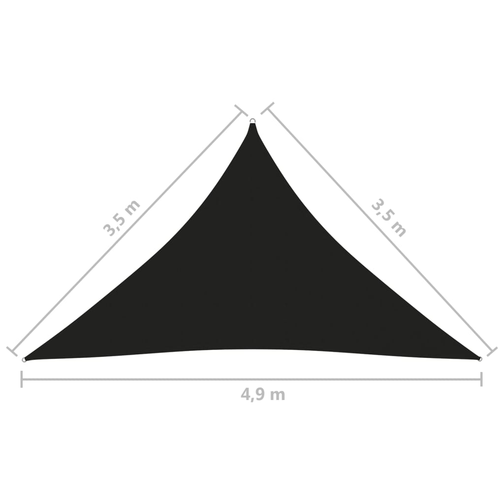 vidaXL Voile de parasol tissu oxford triangulaire 3,5x3,5x4,9 m noir