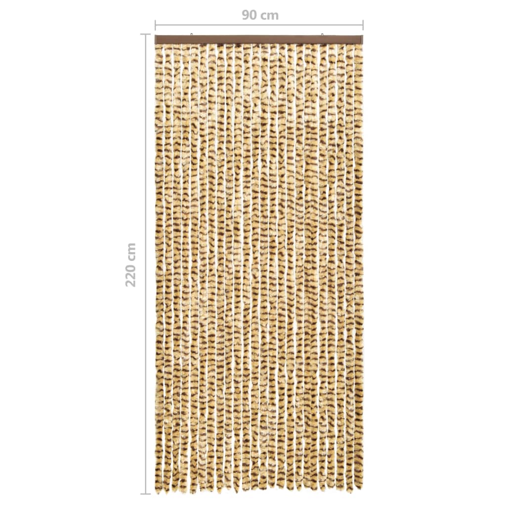 vidaXL Moustiquaire Beige et marron 90x220 cm Chenille