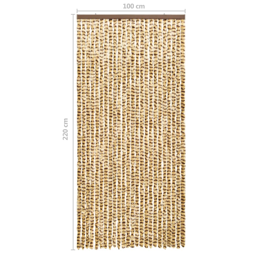 vidaXL Moustiquaire Beige et marron 100x220 cm Chenille