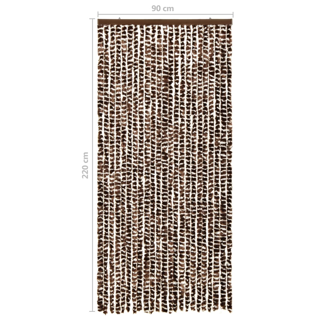 vidaXL Moustiquaire Marron et blanc 90x220 cm Chenille