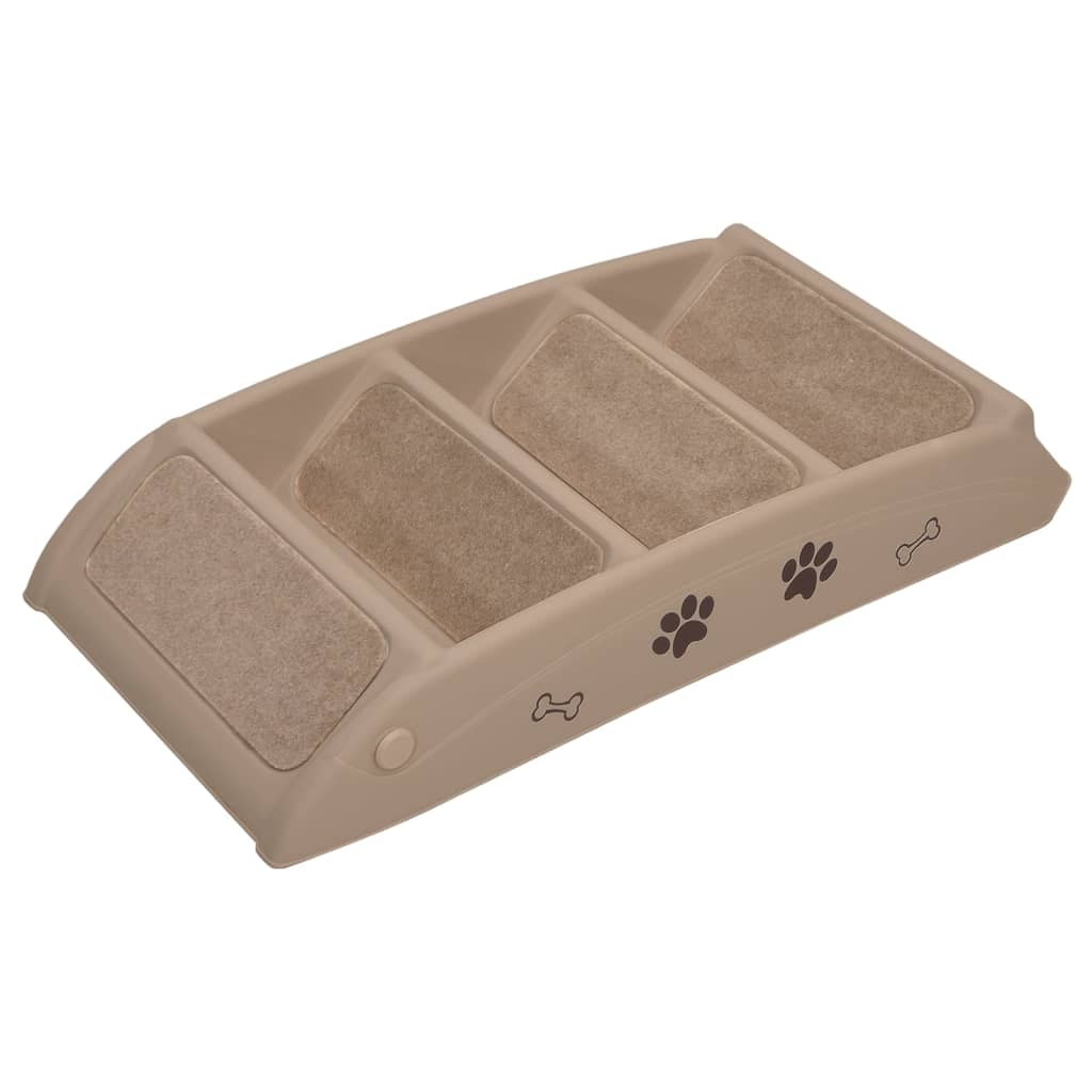 vidaXL Escaliers pliables pour chiens Marron 62x40x49,5 cm