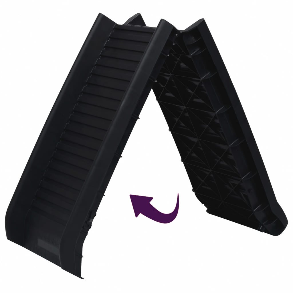 vidaXL Rampe de voiture pliable pour chiens Noir 155,5x40x15,5 cm