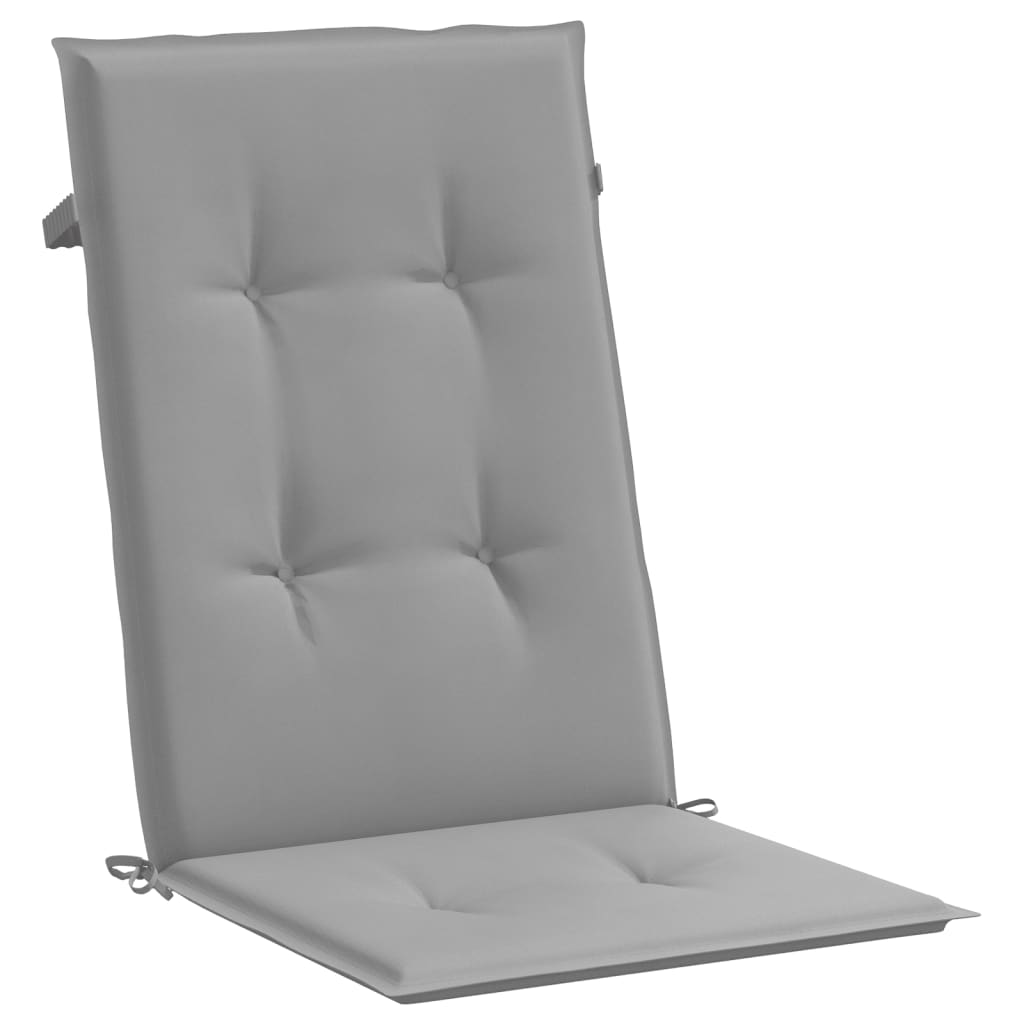 vidaXL Coussins de chaise de jardin à dossier haut lot de 6 gris tissu