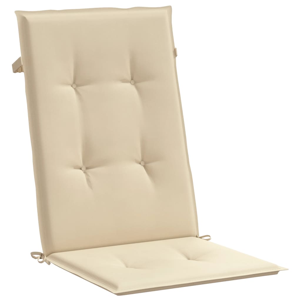 vidaXL Coussins de chaise de jardin dossier haut lot de 6 beige tissu