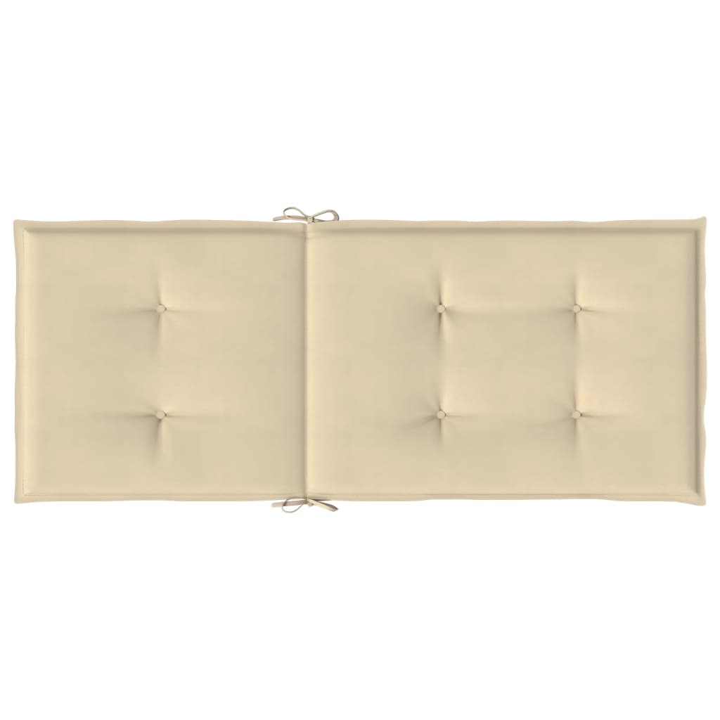 vidaXL Coussins de chaise de jardin dossier haut lot de 6 beige tissu