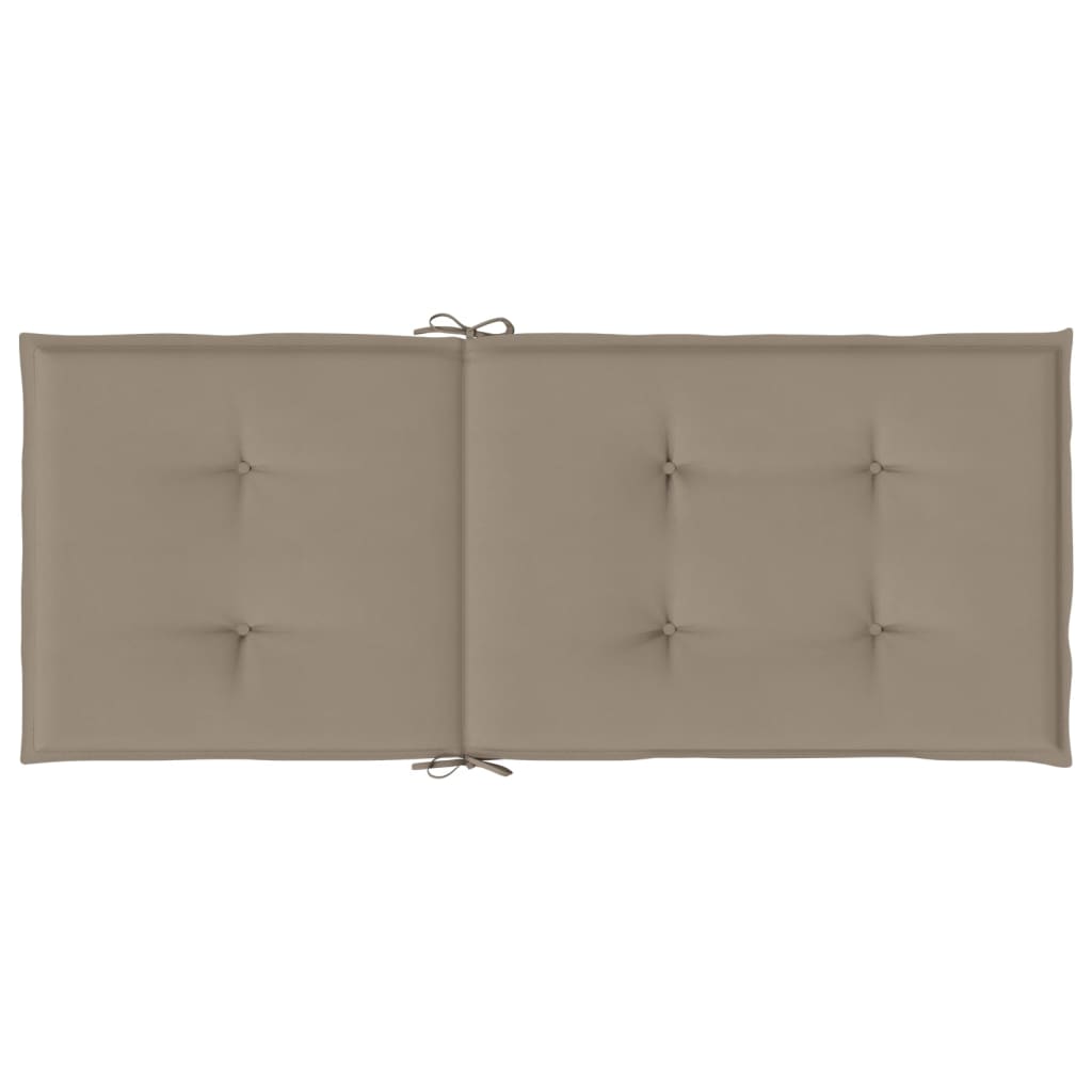 vidaXL Coussins de chaise de jardin dossier haut lot de 6 taupe tissu
