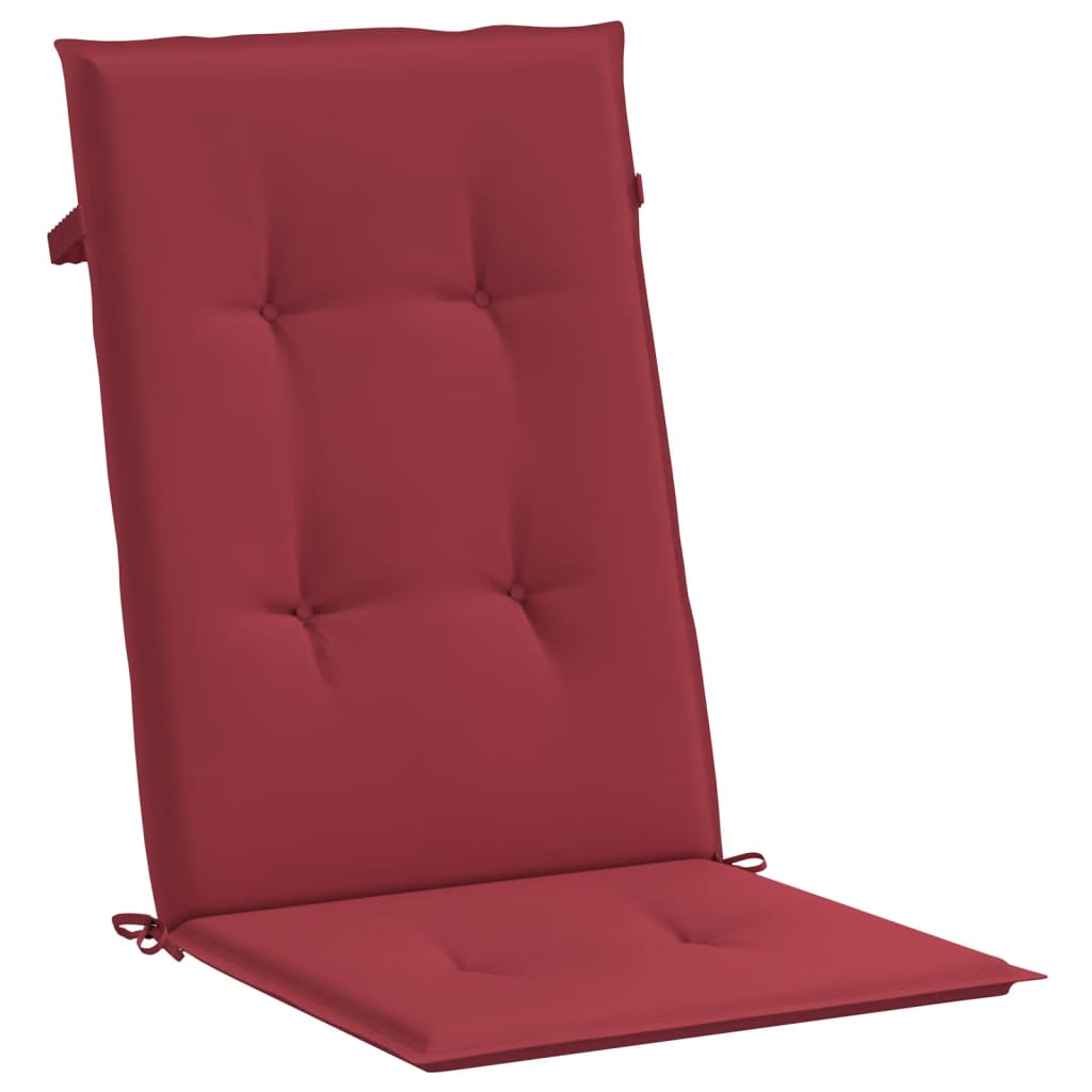 vidaXL Coussins de chaise de jardin à dossier haut lot de 4 bordeaux