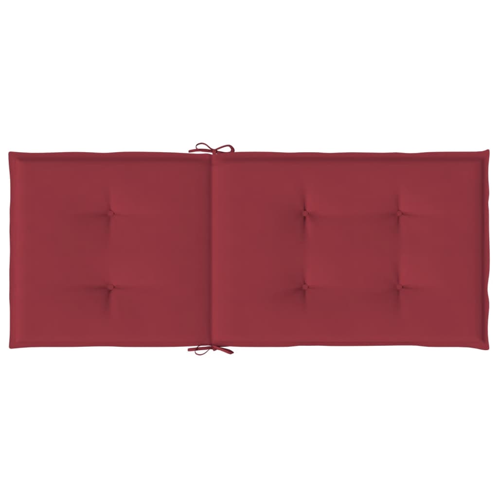 vidaXL Coussins de chaise de jardin à dossier haut lot de 4 bordeaux