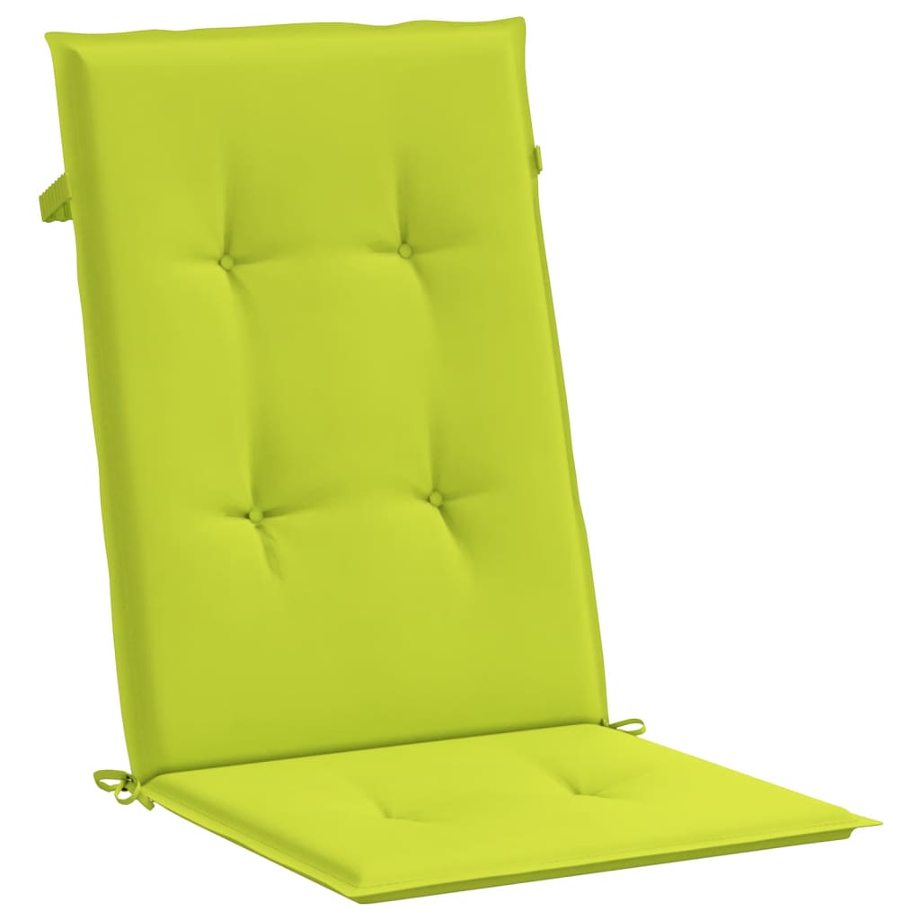 vidaXL Coussins de chaise de jardin à dossier haut lot de 4 vert vif