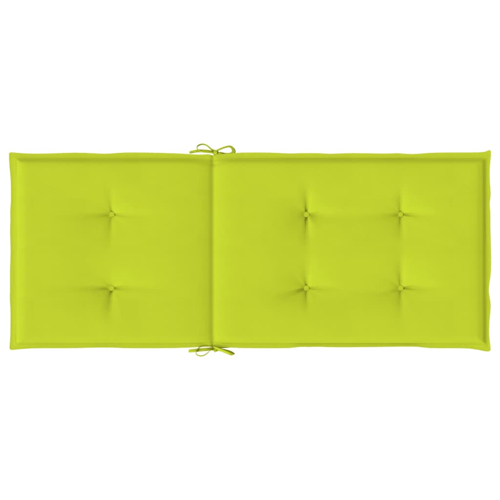 vidaXL Coussins de chaise de jardin à dossier haut lot de 4 vert vif