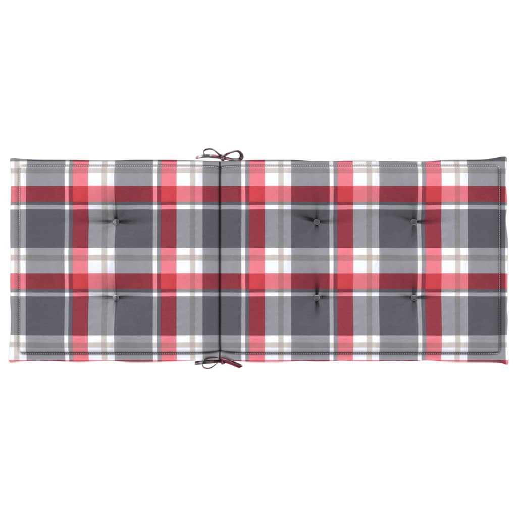 vidaXL Coussins de chaise jardin dossier haut lot de 4 carreaux rouges