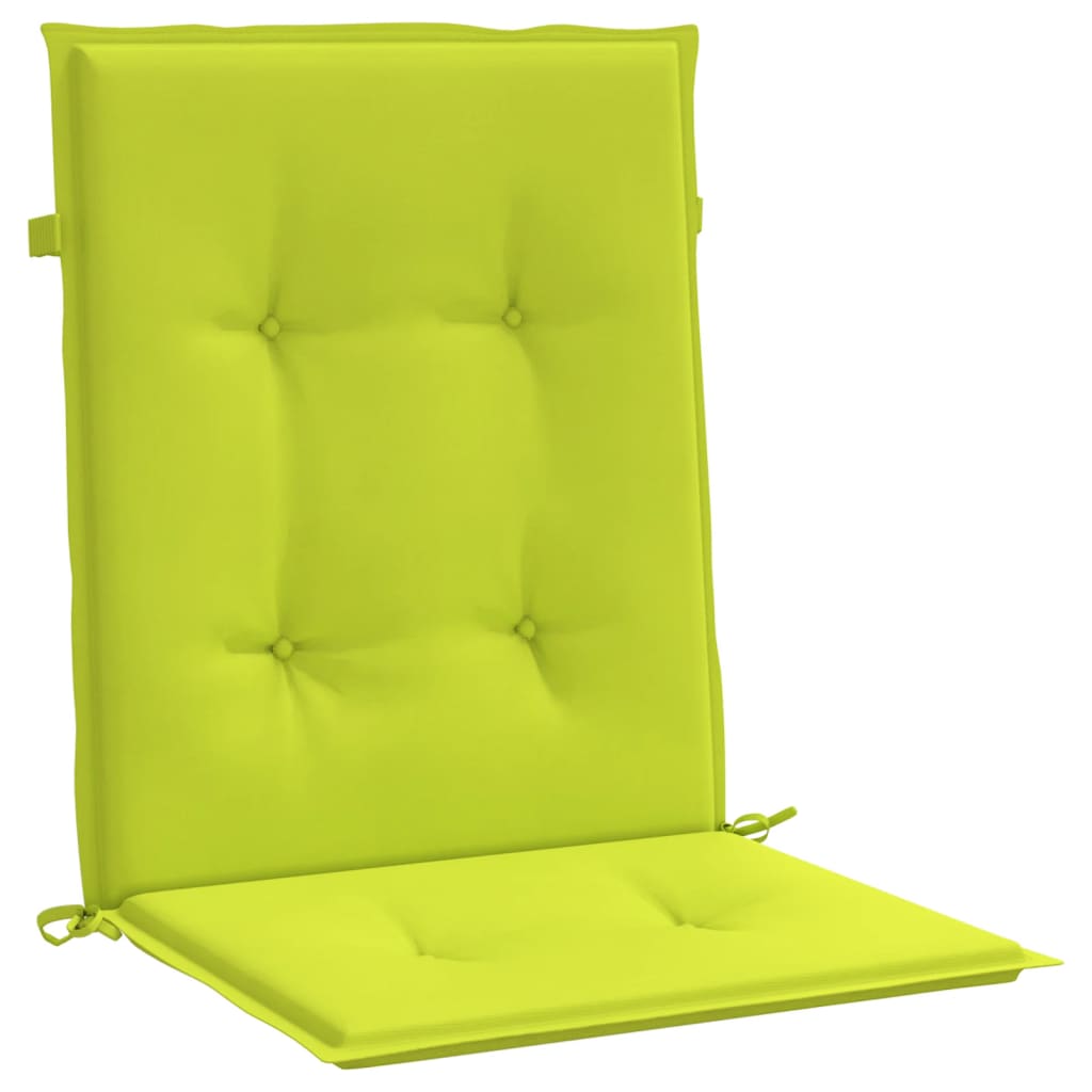 vidaXL Coussins de chaise de jardin à dossier bas lot de 6 vert vif