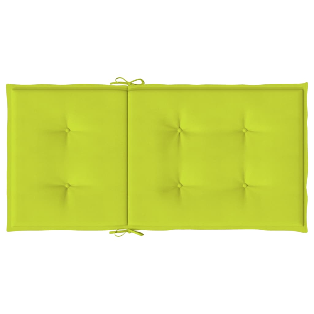 vidaXL Coussins de chaise de jardin à dossier bas lot de 6 vert vif