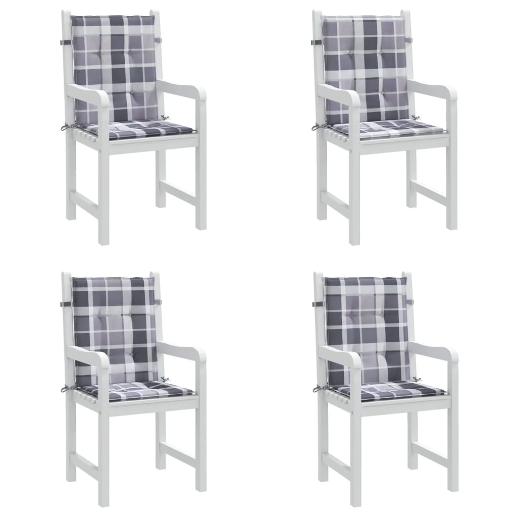 vidaXL Coussins de chaise de jardin à dossier bas lot de 4
