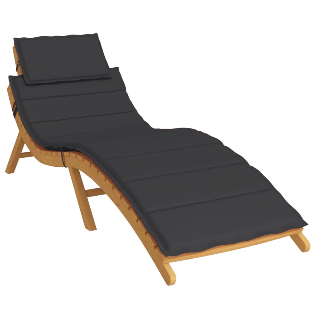 vidaXL Coussin de chaise longue noir 186x58x3 cm tissu oxford