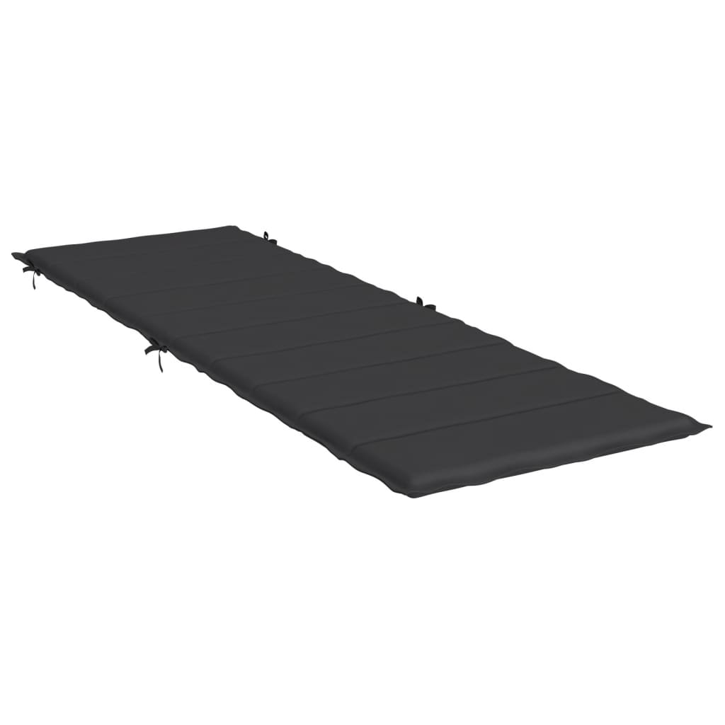 vidaXL Coussin de chaise longue noir 186x58x3 cm tissu oxford