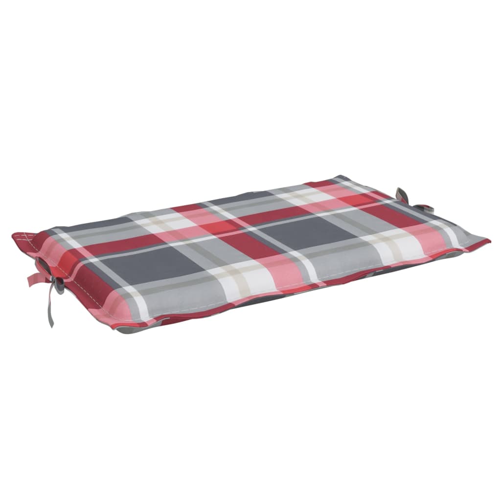 vidaXL Coussin de chaise longue à carreaux rouge 186x58x3 cm