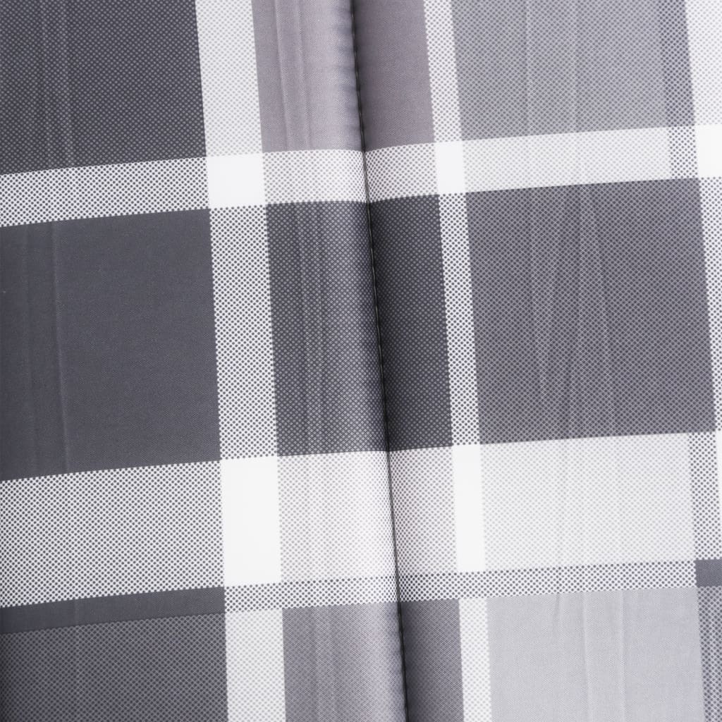 vidaXL Coussin de chaise longue à carreaux gris 186x58x3 cm
