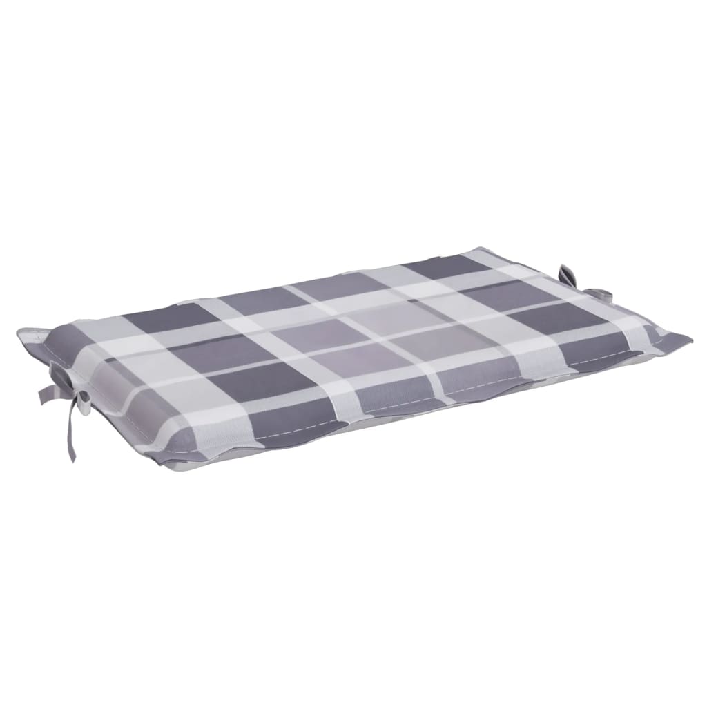 vidaXL Coussin de chaise longue à carreaux gris 186x58x3 cm
