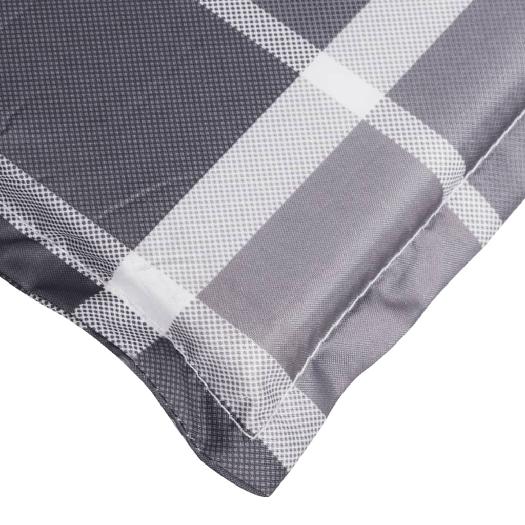 vidaXL Coussin de chaise longue à carreaux gris 186x58x3 cm