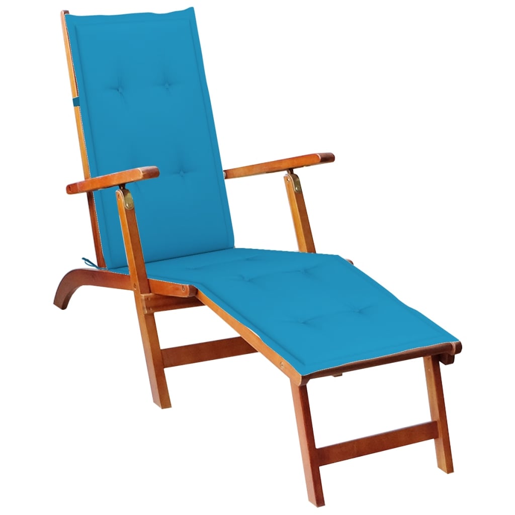 vidaXL Coussin de chaise de terrasse bleu (75+105)x50x3 cm