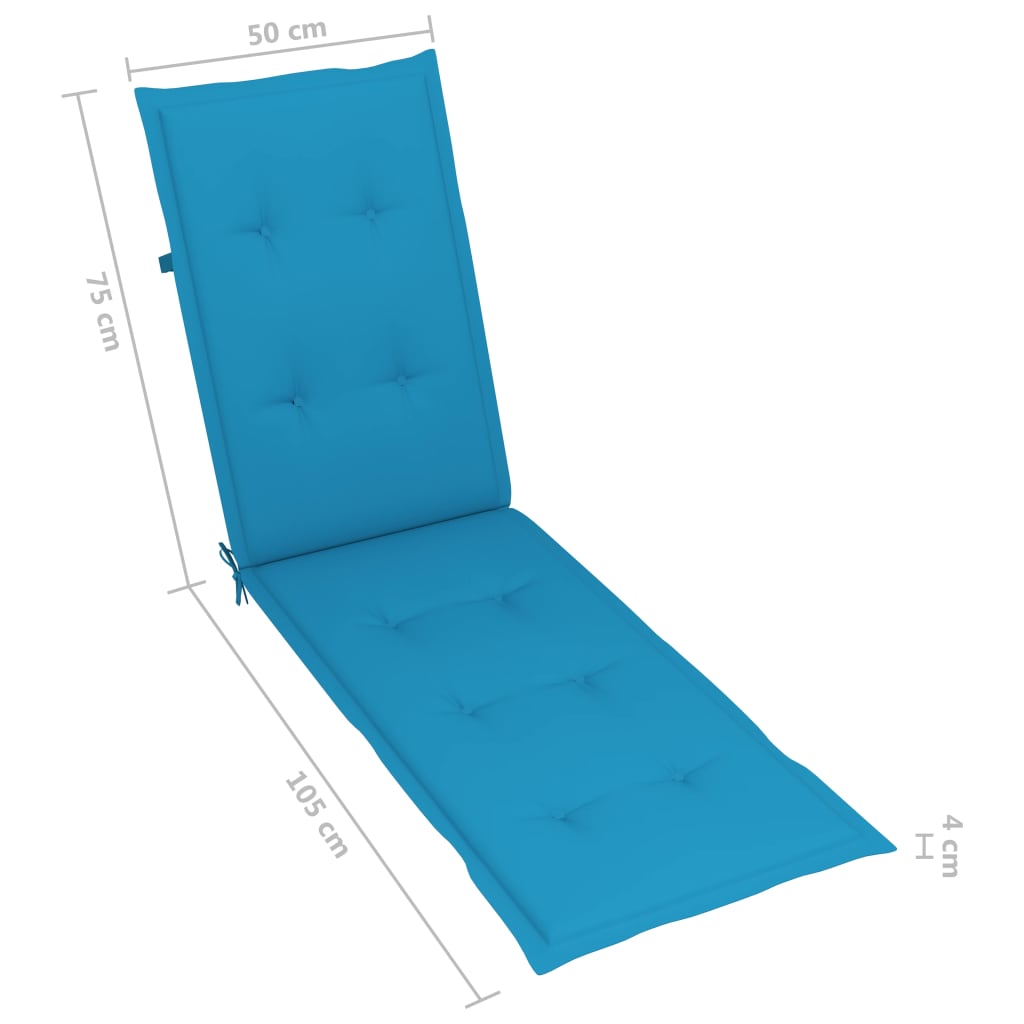 vidaXL Coussin de chaise de terrasse bleu (75+105)x50x3 cm