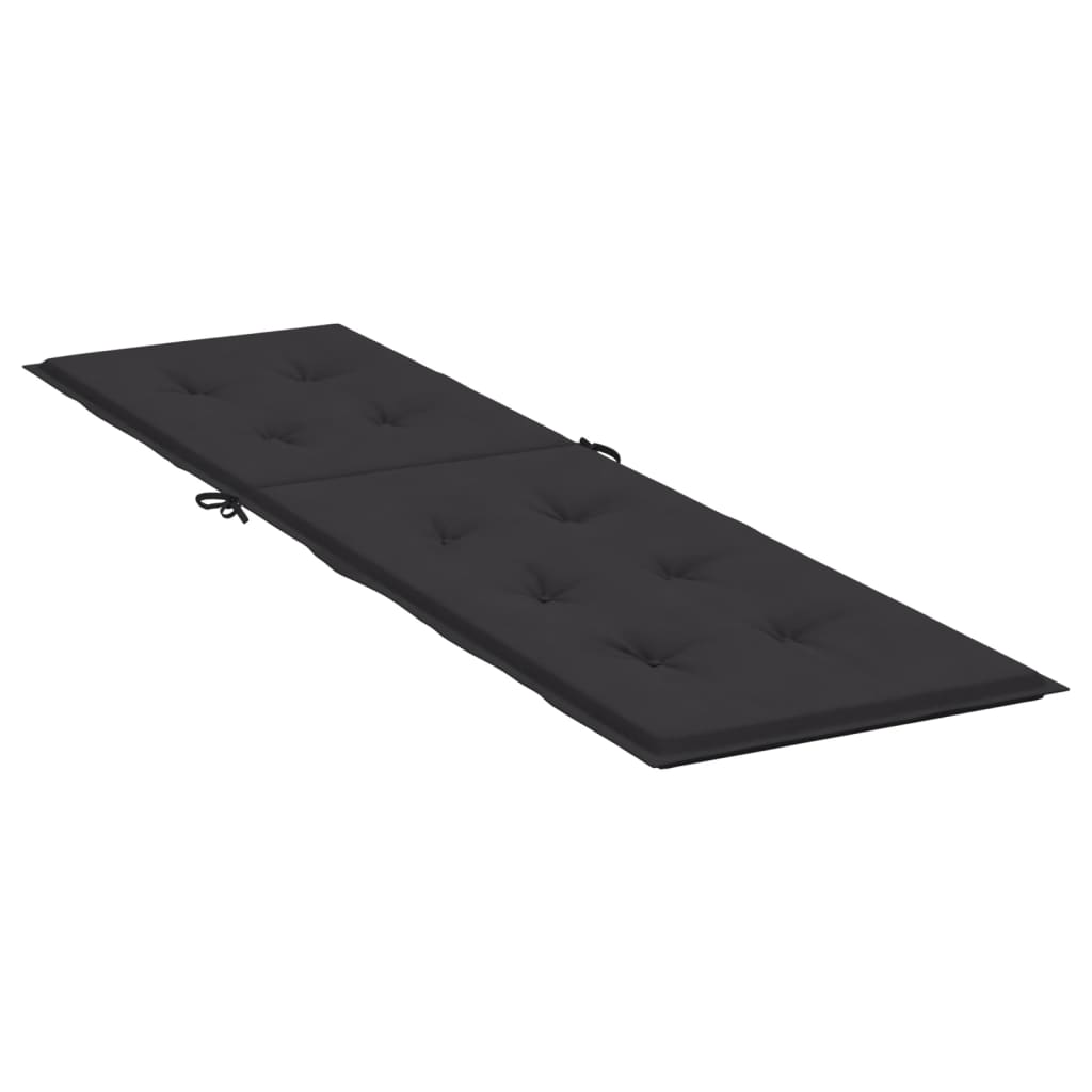 vidaXL Coussin de chaise de terrasse noir (75+105)x50x3 cm