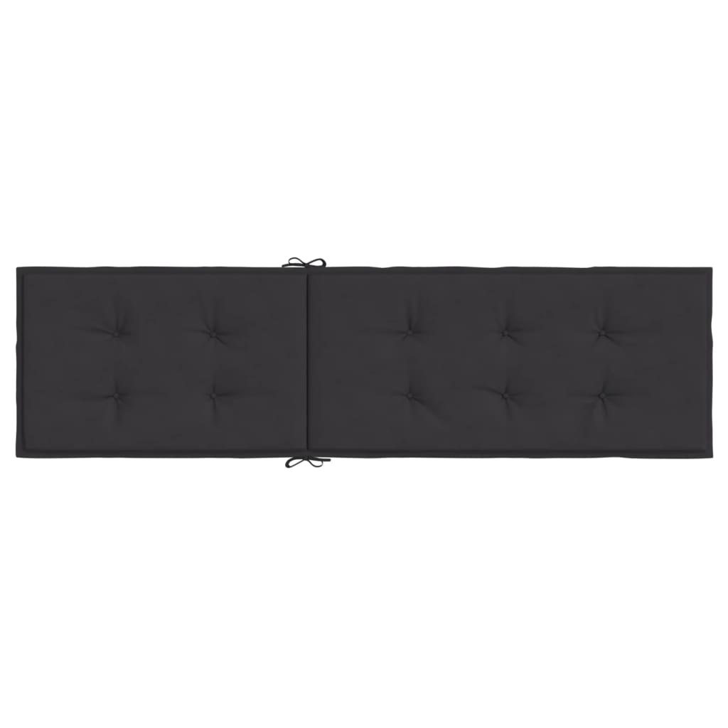 vidaXL Coussin de chaise de terrasse noir (75+105)x50x3 cm