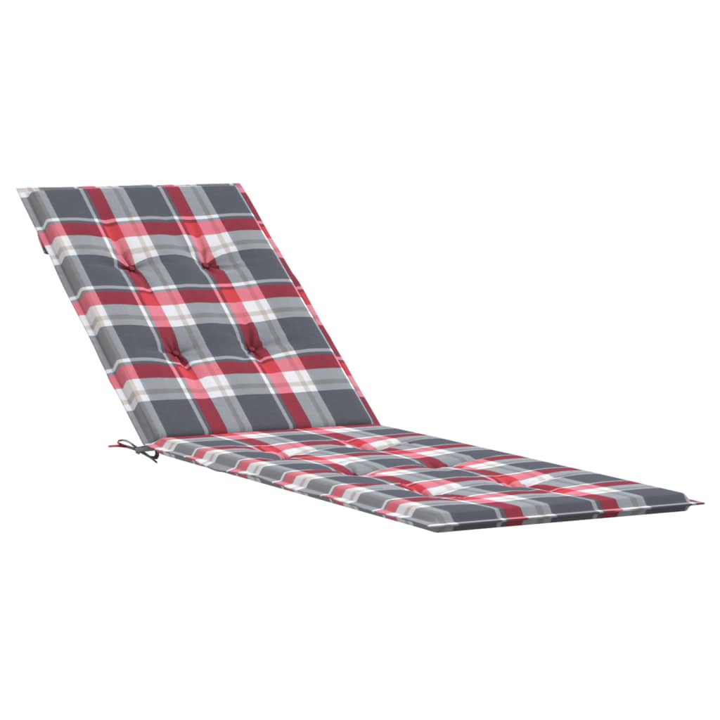 vidaXL Coussin de chaise de terrasse carreaux rouge (75+105)x50x3 cm