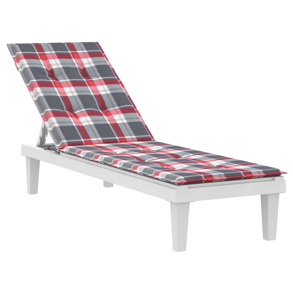 vidaXL Coussin de chaise de terrasse carreaux rouge (75+105)x50x3 cm