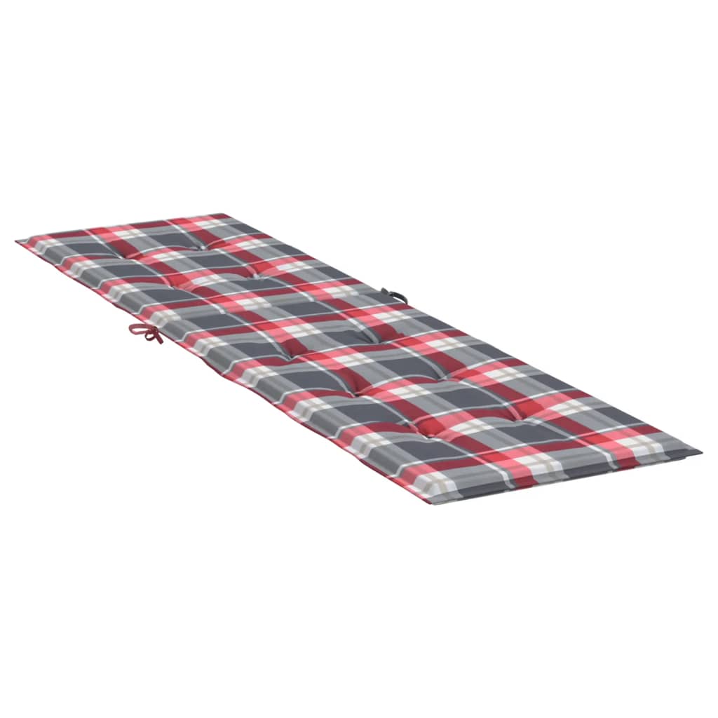 vidaXL Coussin de chaise de terrasse carreaux rouge (75+105)x50x3 cm