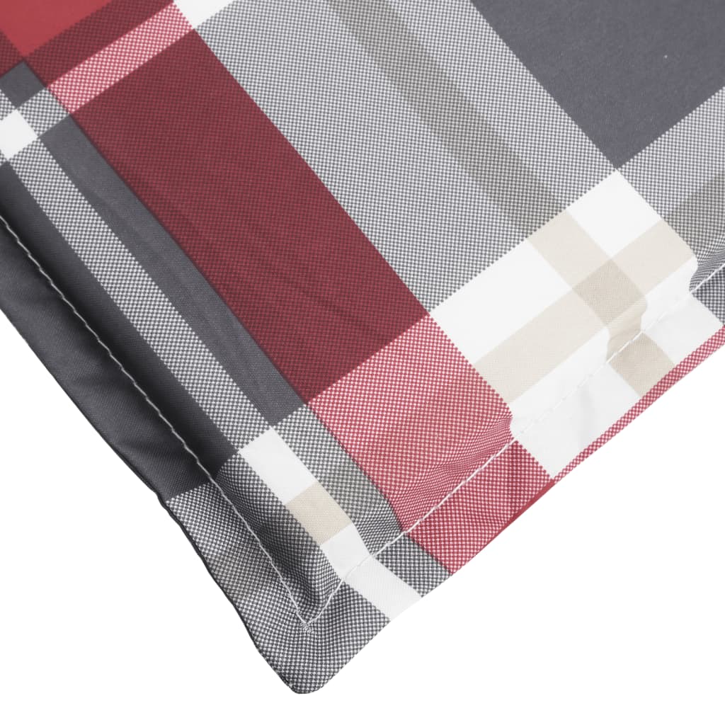 vidaXL Coussin de chaise de terrasse carreaux rouge (75+105)x50x3 cm