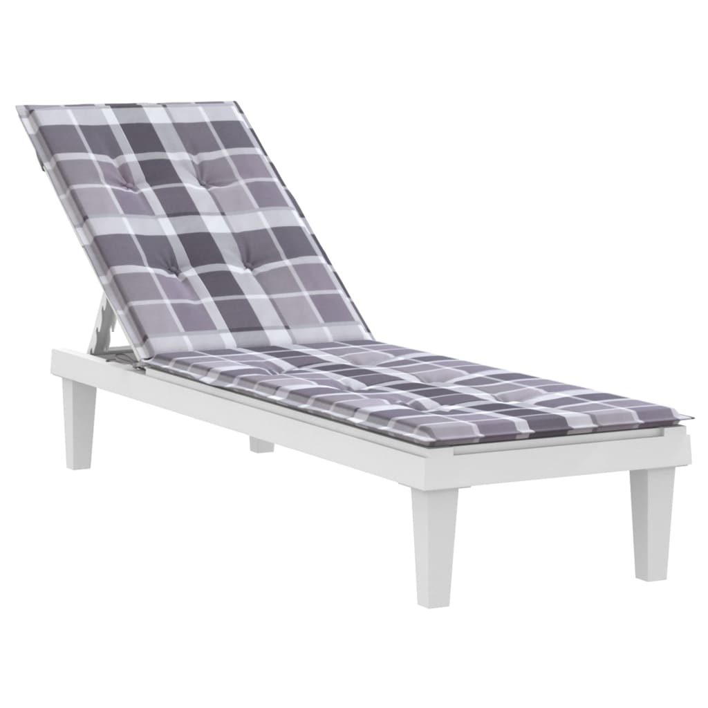 vidaXL Coussin de chaise de terrasse carreaux gris (75+105)x50x3 cm