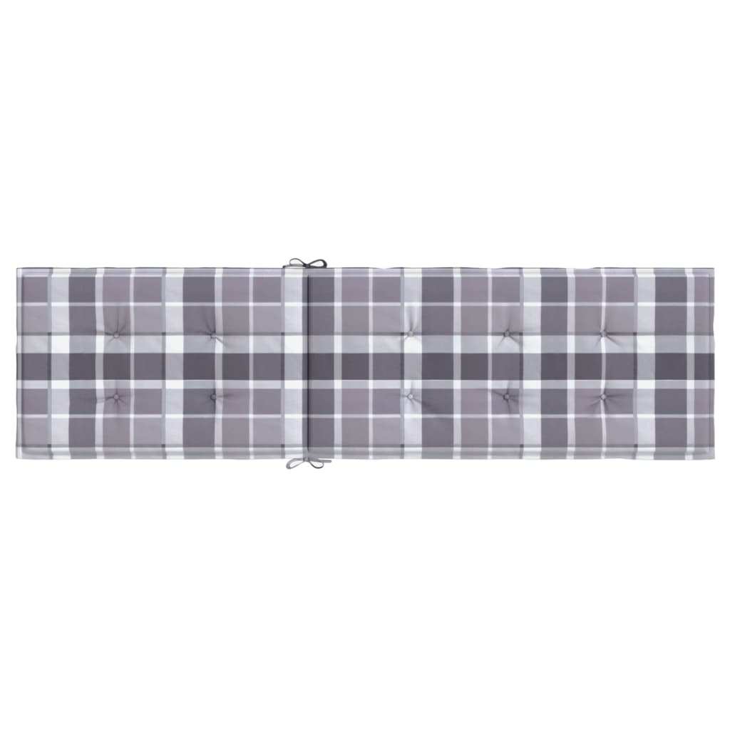 vidaXL Coussin de chaise de terrasse carreaux gris (75+105)x50x3 cm
