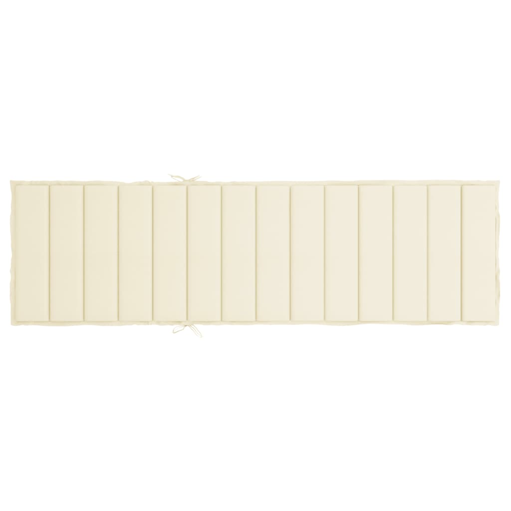 vidaXL Coussin de chaise longue crème 200x50x3 cm tissu oxford