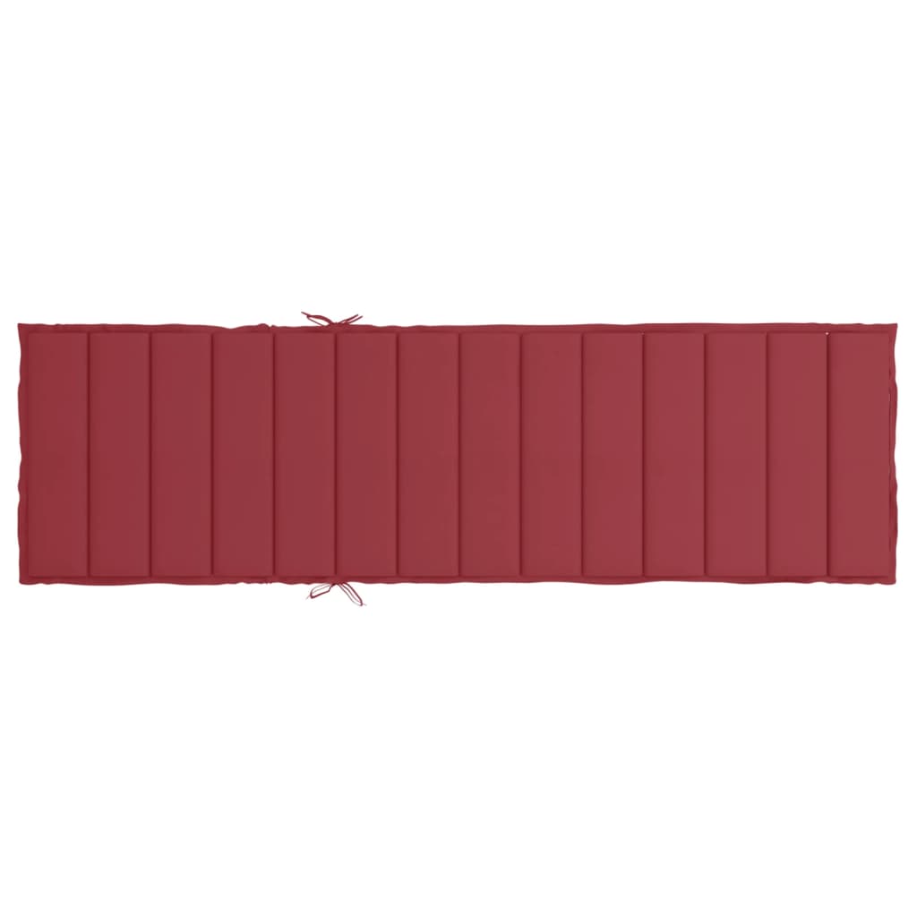 vidaXL Coussin de chaise longue rouge bordeaux 200x50x3cm tissu oxford