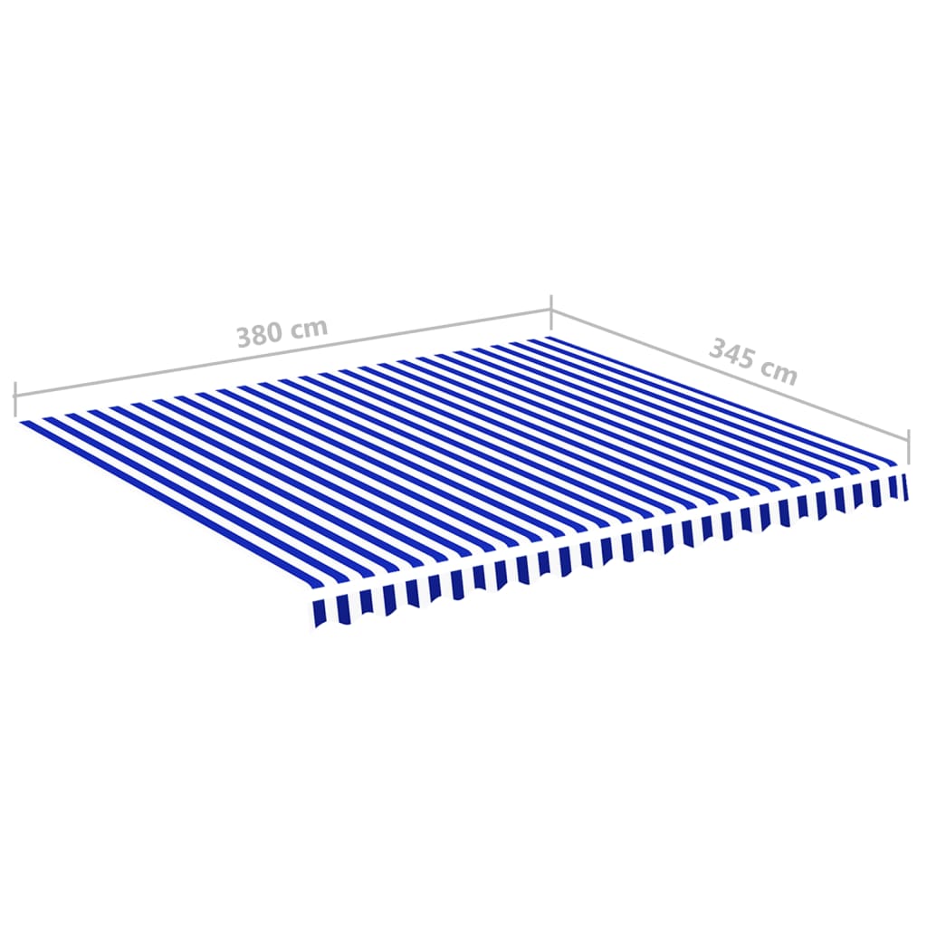 vidaXL Tissu de remplacement pour auvent Bleu et blanc 4x3,5 m