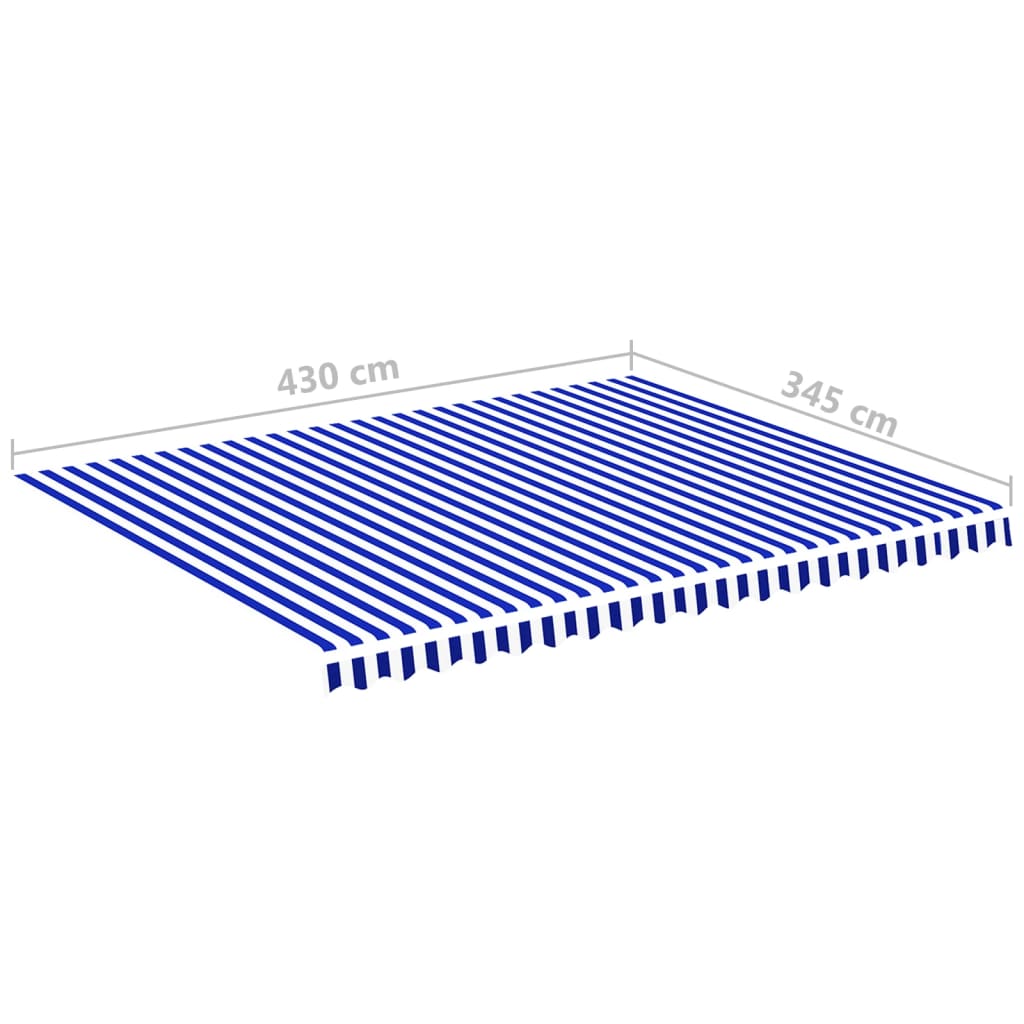 vidaXL Tissu de remplacement pour auvent Bleu et blanc 4,5x3,5 m