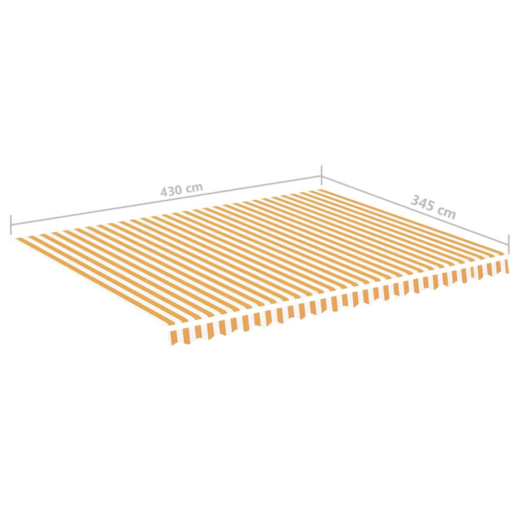 vidaXL Tissu de remplacement pour auvent Jaune et blanc 4,5x3,5 m