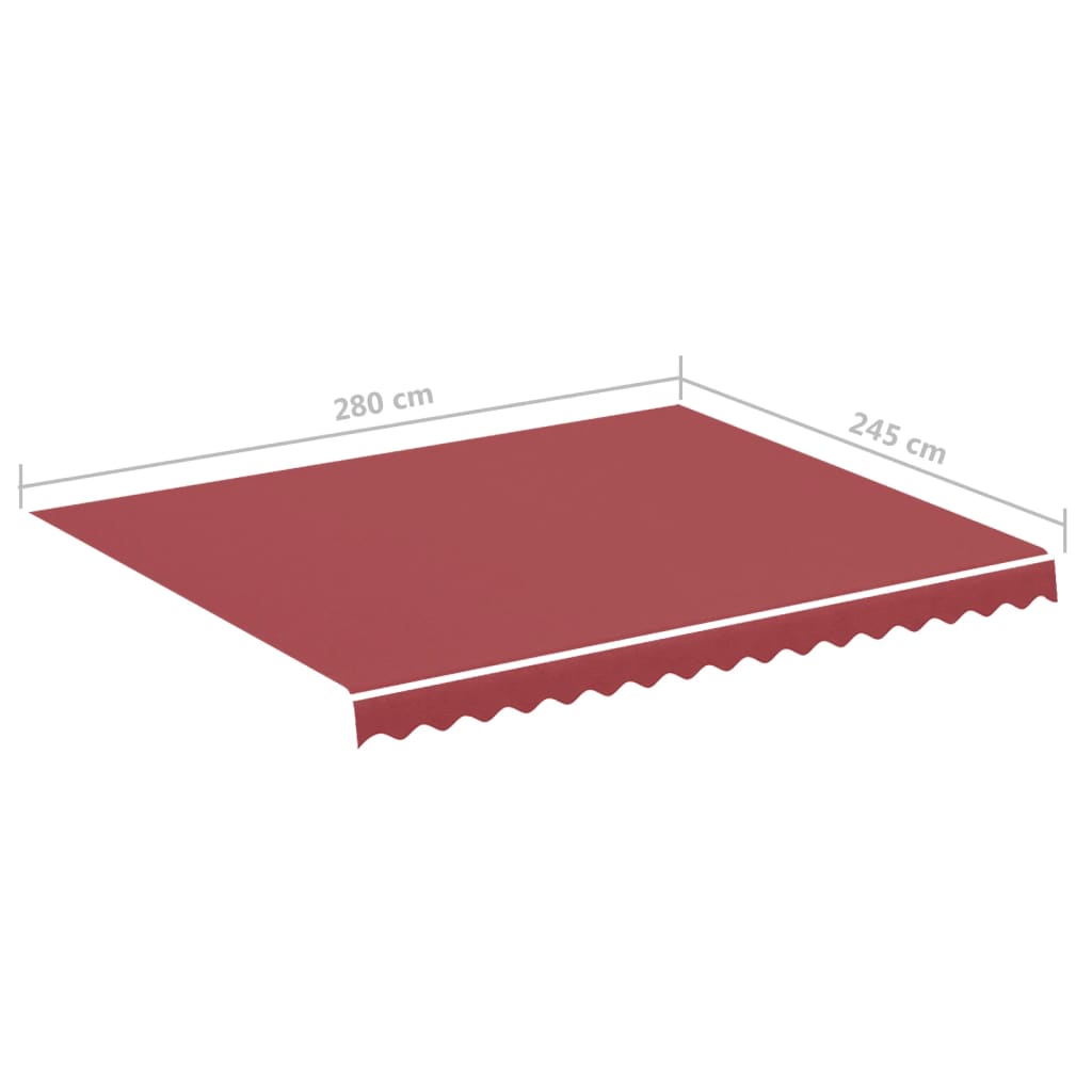 vidaXL Tissu de remplacement pour auvent Bordeaux rouge 3x2,5 m