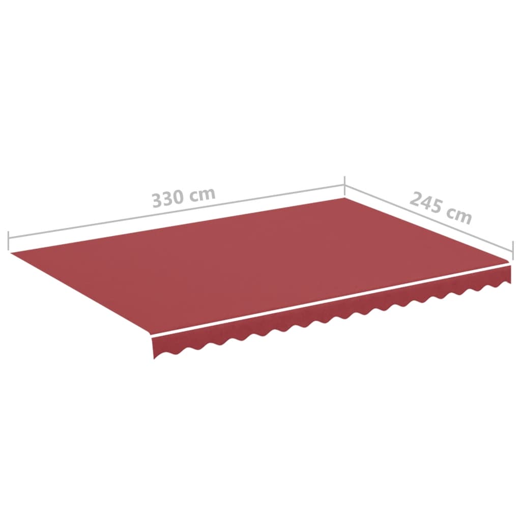 vidaXL Tissu de remplacement pour auvent Bordeaux rouge 3,5x2,5 m