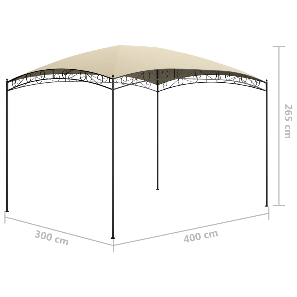 vidaXL Belvédère 3x4x2,65 m Crème 180 g/m²