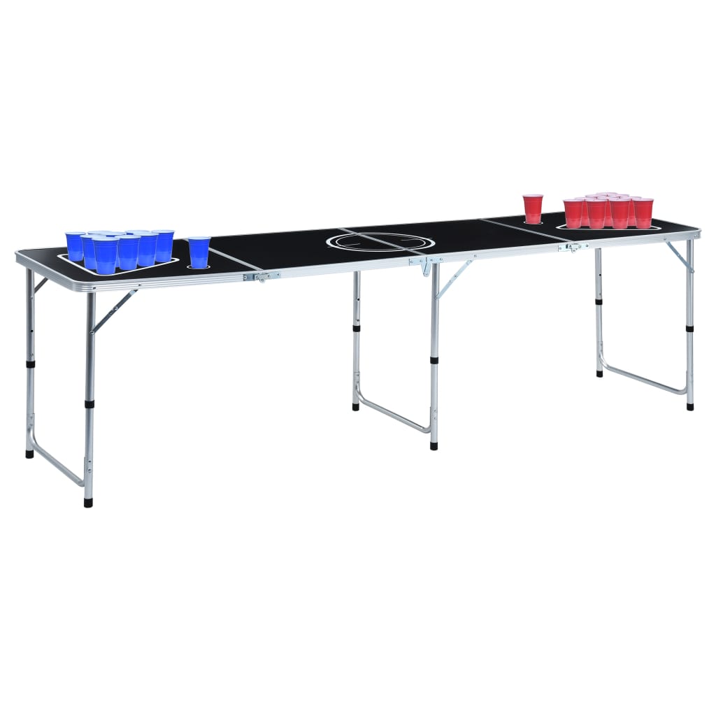 vidaXL Table de bière-pong pliable avec tasses et balles 240 cm