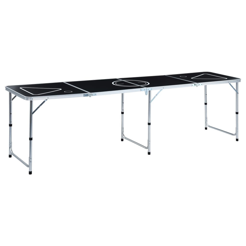 vidaXL Table de bière-pong pliable avec tasses et balles 240 cm