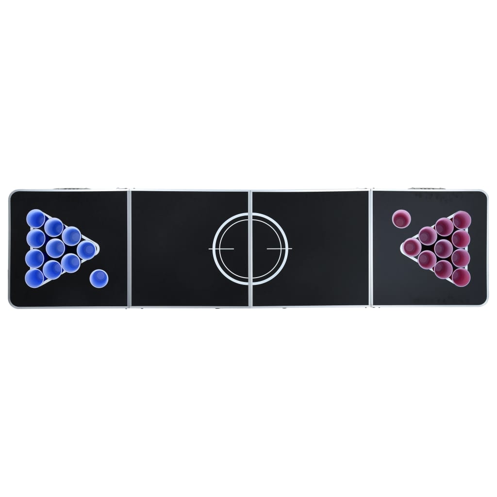 vidaXL Table de bière-pong pliable avec tasses et balles 240 cm