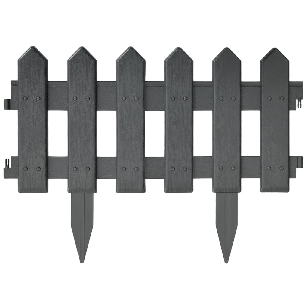 vidaXL Bordures de pelouse 25 pcs Anthracite 10 m PP