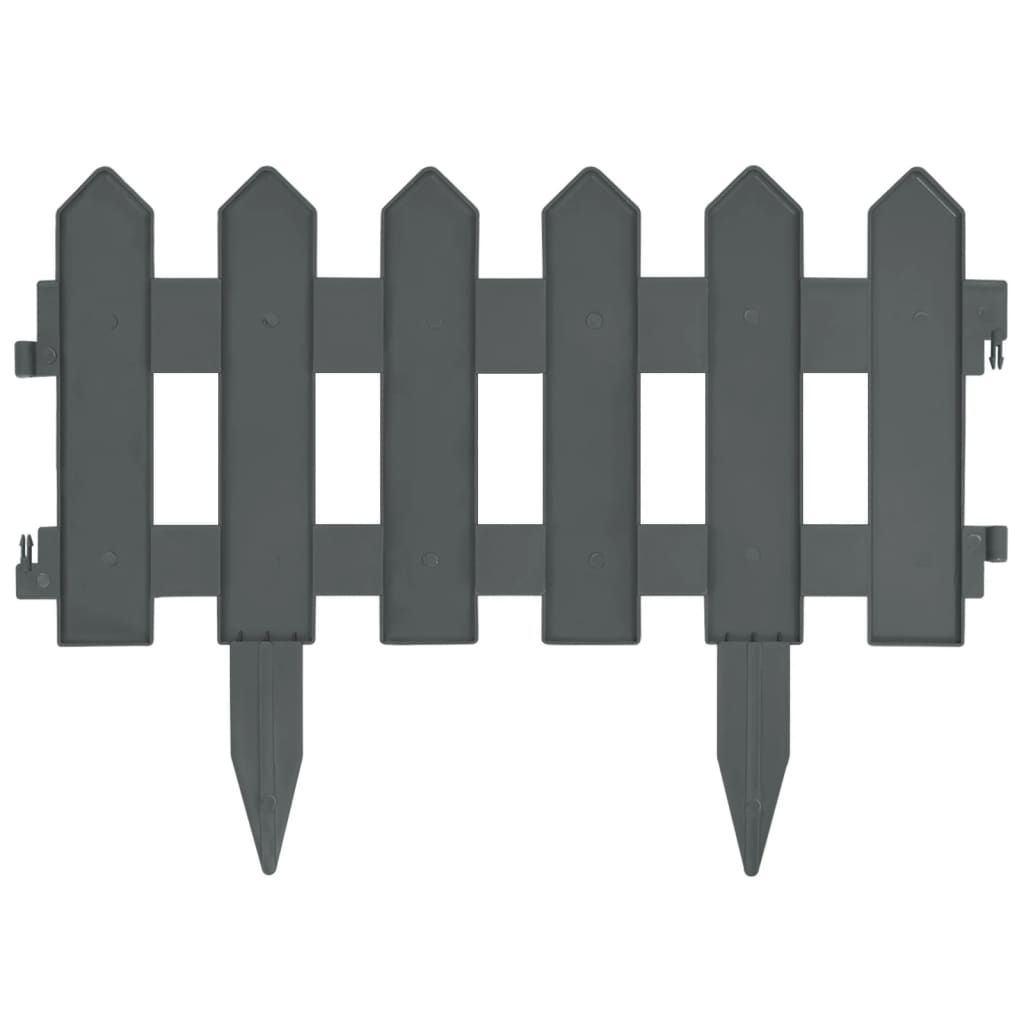 vidaXL Bordures de pelouse 25 pcs Anthracite 10 m PP