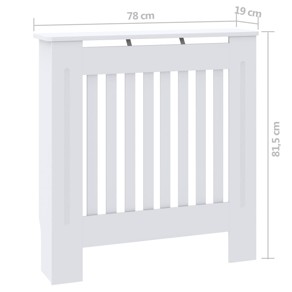 vidaXL Cache-radiateur MDF Blanc 78 cm