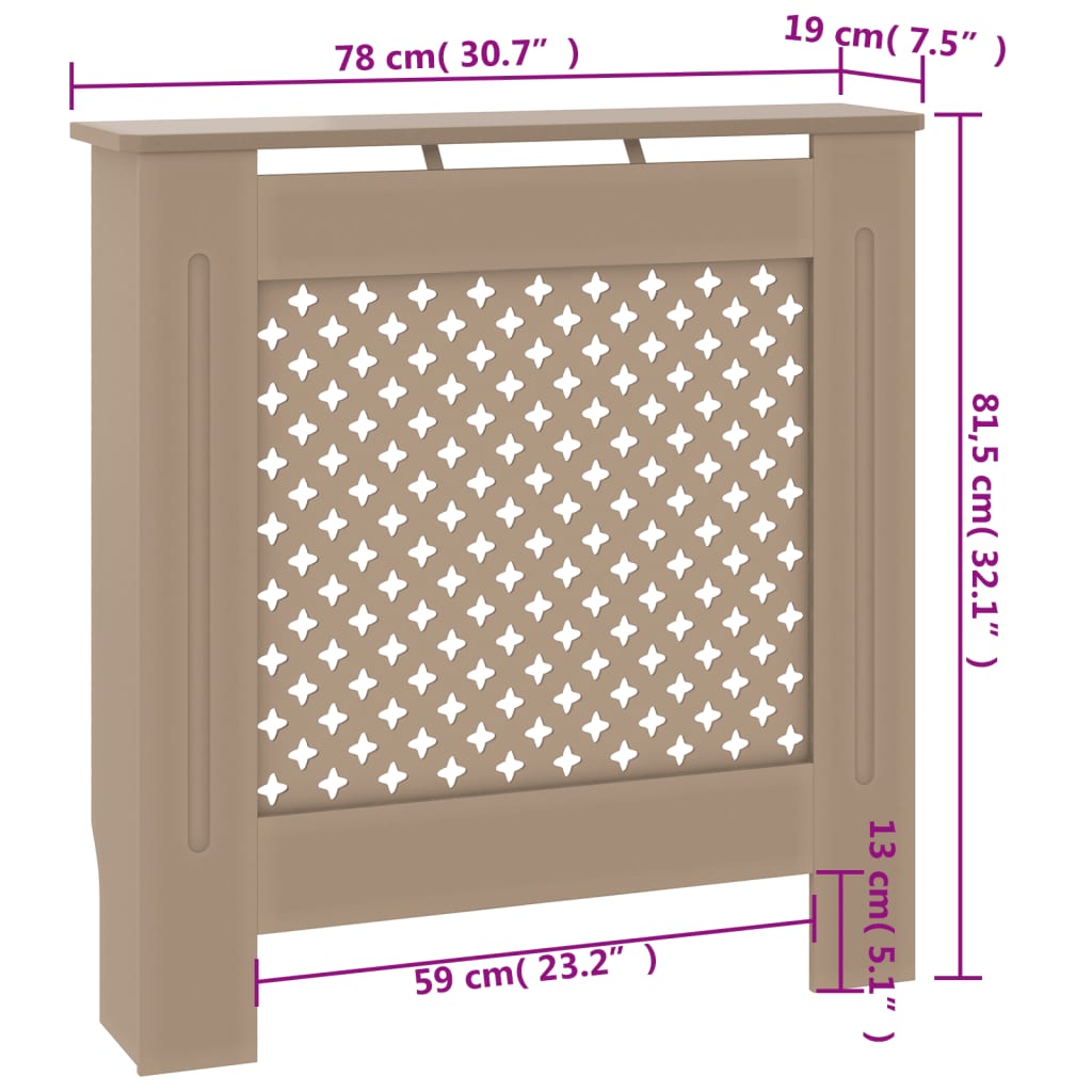 vidaXL Cache-radiateur MDF 78 cm